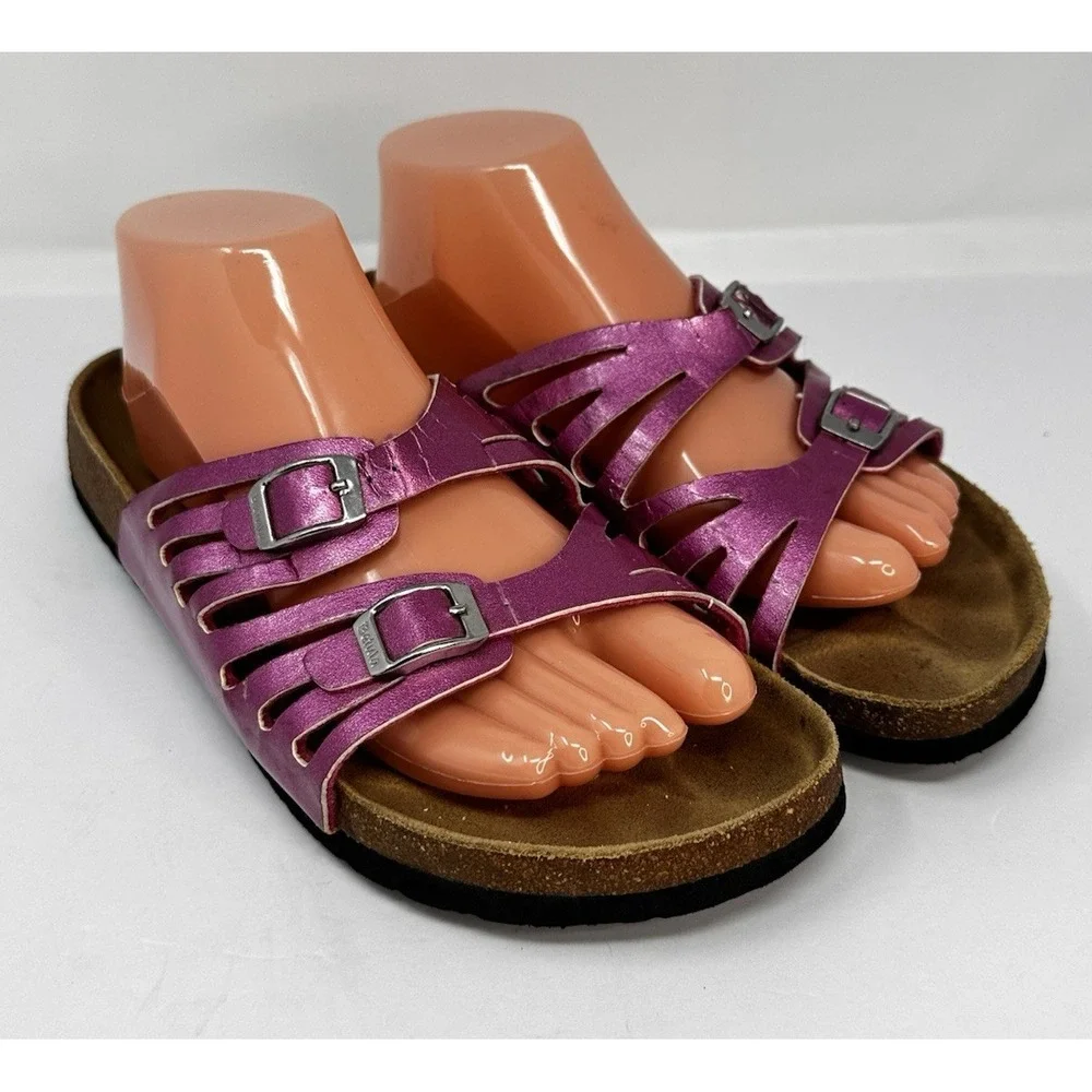 Birkenstock Betula Grenada Sandals Womens Sz 9 Pink Metallic Patent Leather